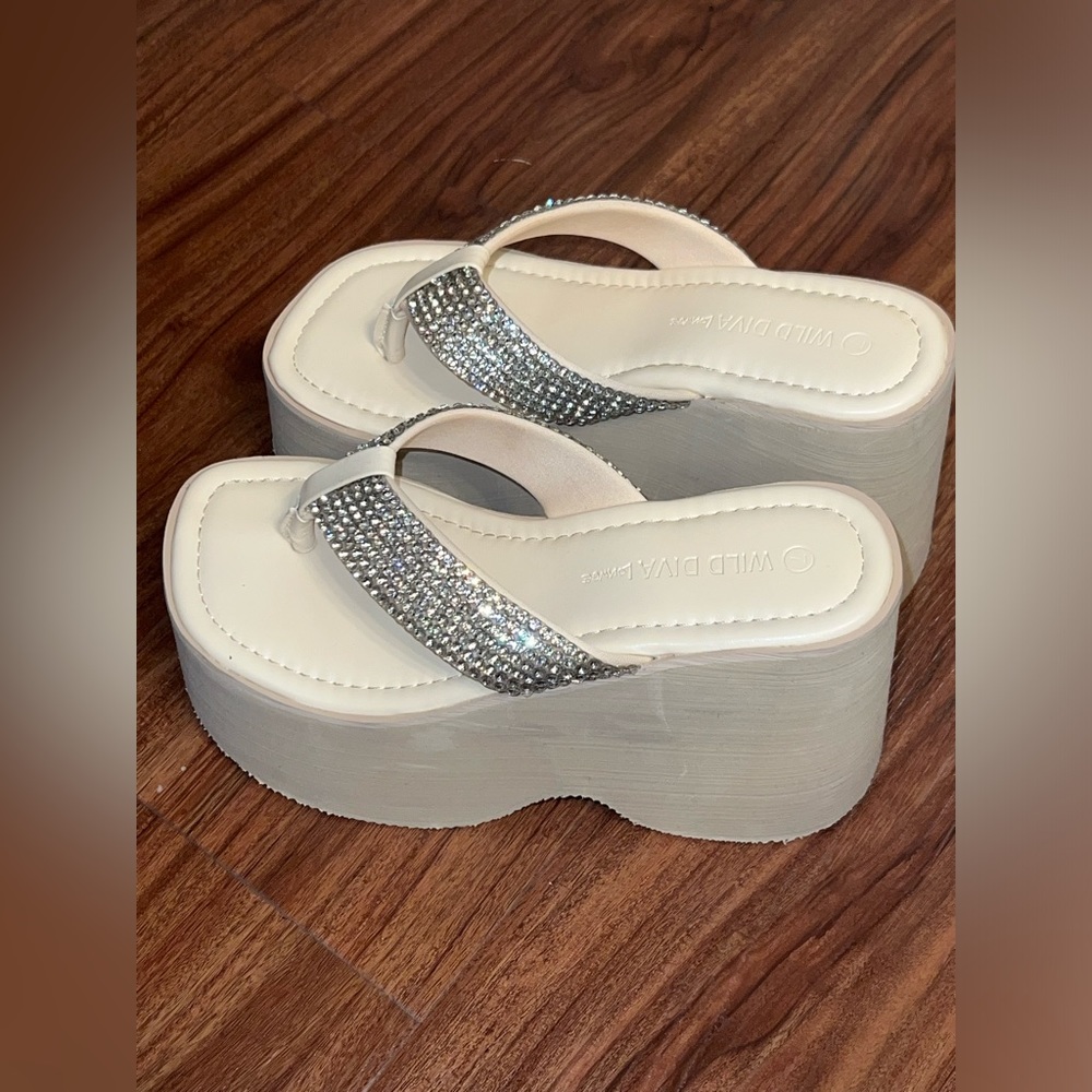 Platform Sparkly Wedges - image 3